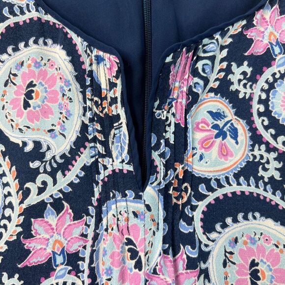 Talbots Womens Dress 14W Paisley Floral Maxi Dress Sleeveless Beach Boho Vneck - Picture 4 of 11